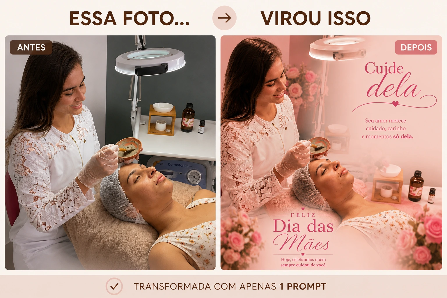 Exemplo de antes e depois criado com Aurya