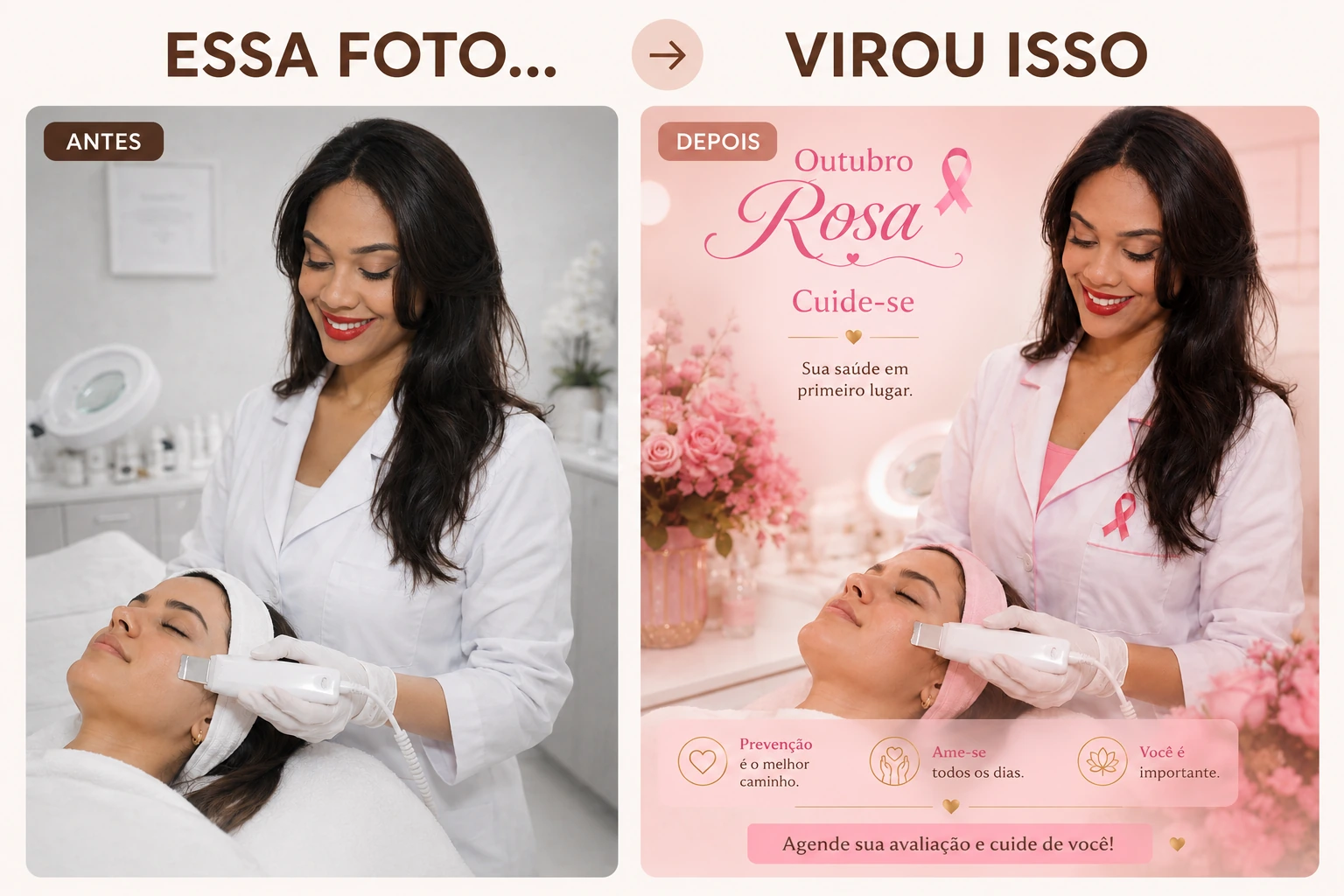 Exemplo de antes e depois criado com Aurya
