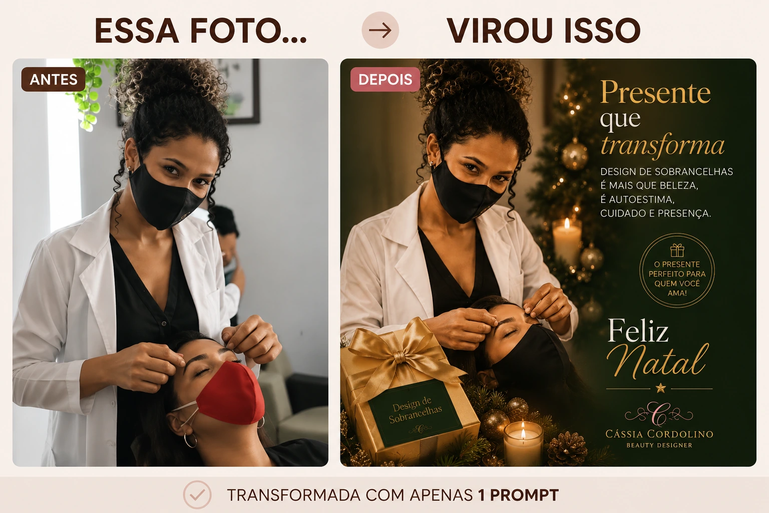 Exemplo de antes e depois criado com Aurya