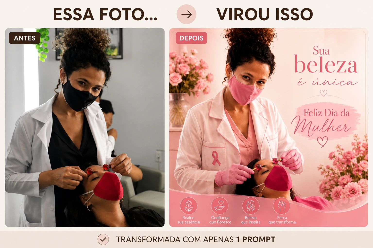 Exemplo de antes e depois criado com Aurya